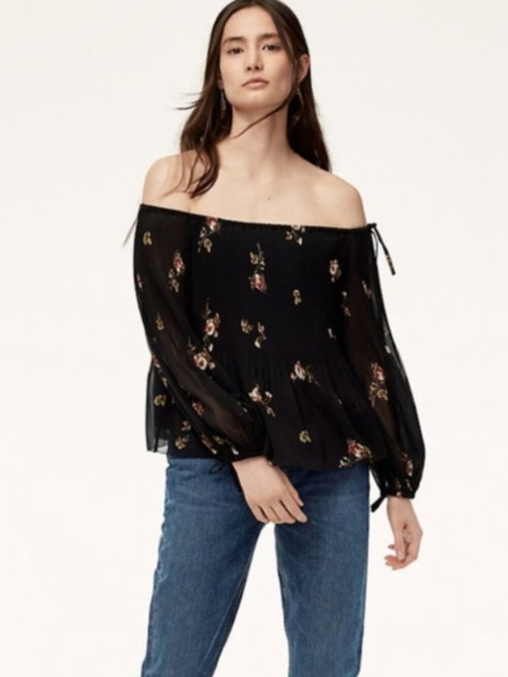 Aritzia Wilfred Talence Floral Blouse size meduim
